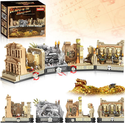 Temple Building Set for Adults, Temple of Golden Idol 5-in-1 Construction Building Toys, Classic Movie Scene Building Blocks for Adults & Teens, Collectible Present for Movie Fans (2388PCS)