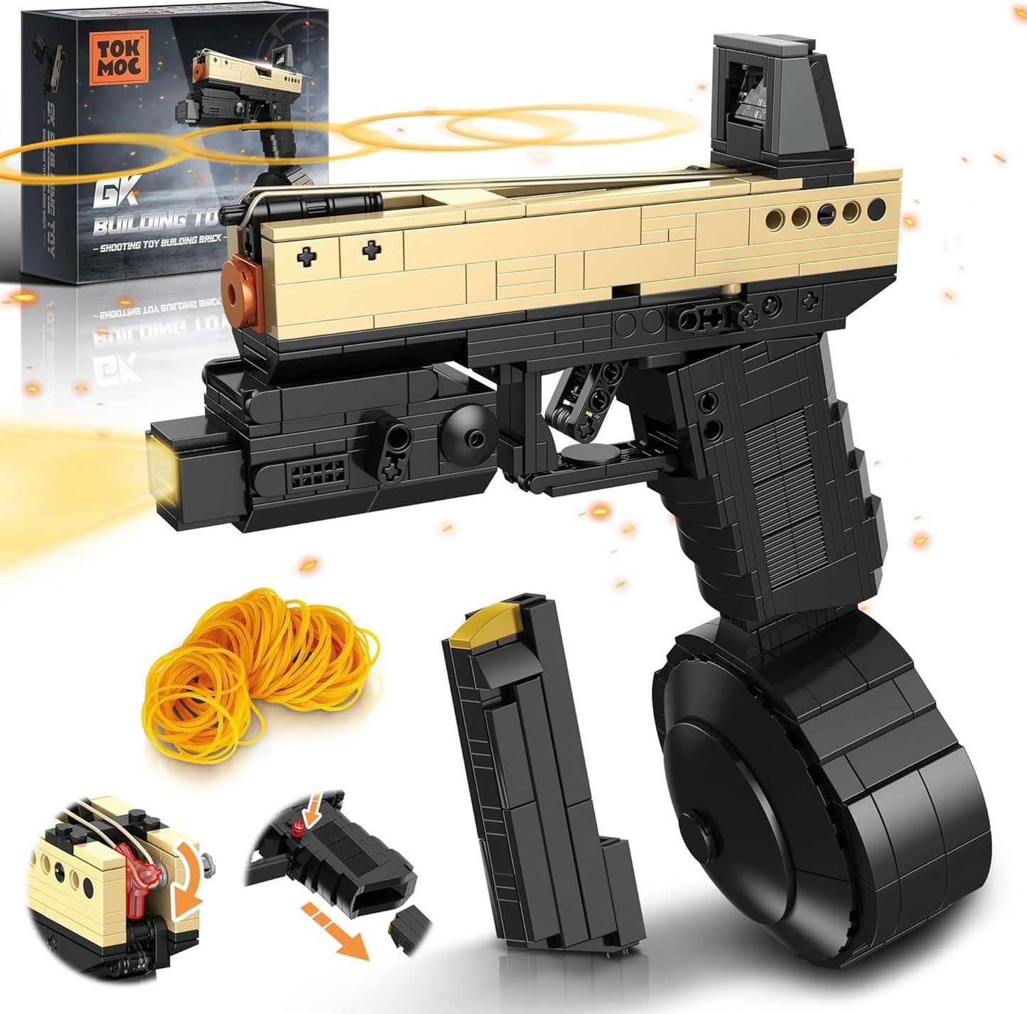 Model Gun Building Blocks Set, Building Bricks Toy Guns, Guns Buildings Toys for Boys Kids Adults Sniper Set Shootable, Toy Pistol Model Kit for Military Fan