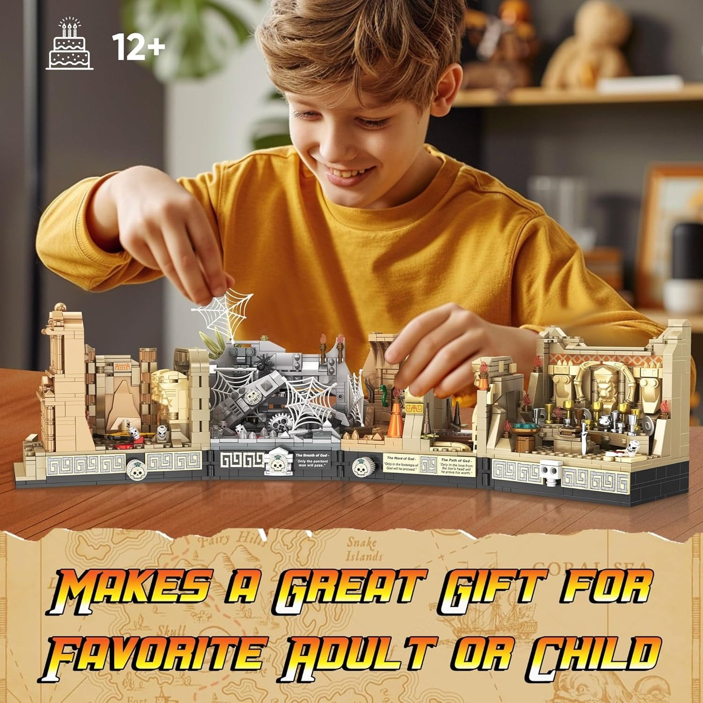 Temple Building Set for Adults, Temple of Golden Idol 5-in-1 Construction Building Toys, Classic Movie Scene Building Blocks for Adults & Teens, Collectible Present for Movie Fans (2388PCS)