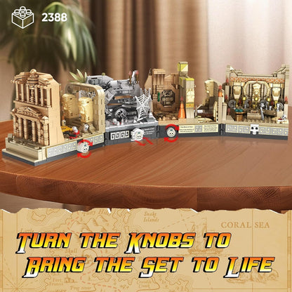 Temple Building Set for Adults, Temple of Golden Idol 5-in-1 Construction Building Toys, Classic Movie Scene Building Blocks for Adults & Teens, Collectible Present for Movie Fans (2388PCS)